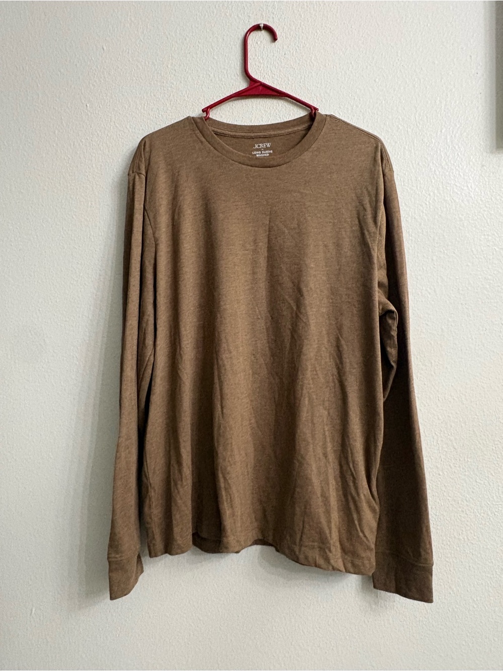 j.Crew Brown Long-Sleeve Crewneck Shirt - Unbranded